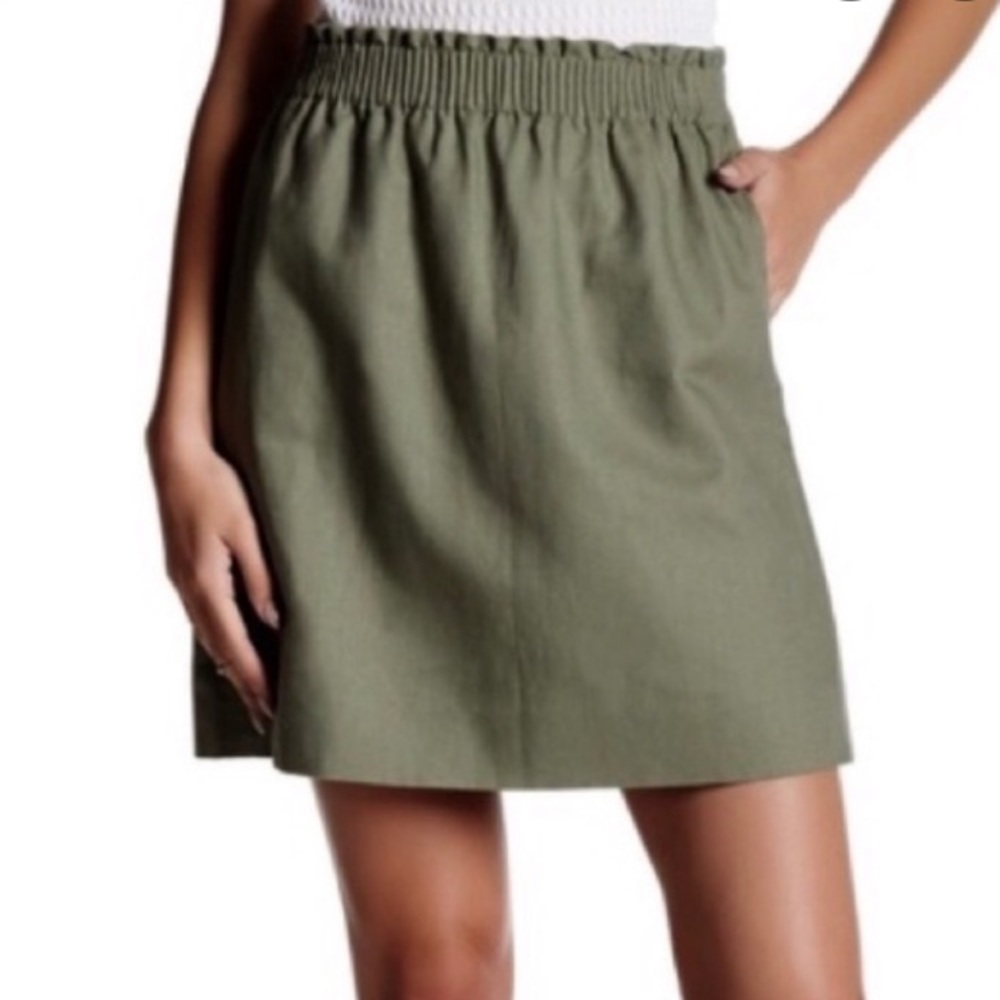 NWT J. Crew Green Linen Blend Skirt sz. 4